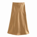 Spring 2025 New Tight Waist Simple Set Solid Color Lirt Solid Color Half Body Skirt