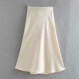Spring 2025 New Tight Waist Simple Set Solid Color Lirt Solid Color Half Body Skirt