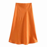 Spring 2025 New Tight Waist Simple Set Solid Color Lirt Solid Color Half Body Skirt