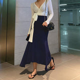Korean Version Of High-Waisted Fishtail Skirt Irregular Slimming Thin As Hip Skirt Sexy After Open Fork Skirt Tight Waist Skirt