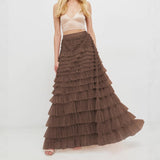 2025 Summer Explosion Fashion Mesh Cake Half-Dressed Dress Woman