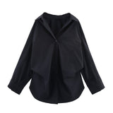 Autumn New Bat Sleeve Loose Striped Shirt 3067105