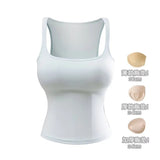Pure Hot Girl Comic Chest U Collar Vest Women Summer New Wear With Chest Pad Elastic Repair Inside The Top Woman