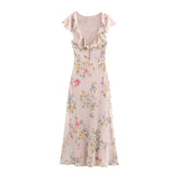 BSK&TRAF Women's Clothing Autumn 2025 New Fashion Temperament Flower Flute Dress 8851450