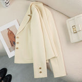 Spring And Autumn 2025 New Short Suit Jacket Suit Rice White Temperament With High-End Casual Suit Jacket