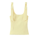 Wide-Shoulder Sling Sling Waistcoat Women Wear Chic Design Elastic Short Inner Sleeveless Top