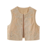 Autumn And Winter New Bead Embroidered Velvet Vest 6895268