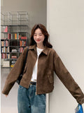 Maillard Short Leather Jacket Women Spring And Autumn Winter Retro Lazy Chic And Cool And Leather Jacket