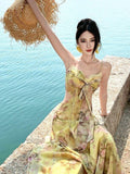 Seaside Tindal Holiday Yellow Dress Summer Beauty Island Mingmei Dopamine Thai Unique Small Sling