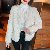 2025 New Lamb Hairy Small Fragrant Coat Women Casual Loose Lace Lace Fashion Coat Women