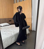 Autumn And Winter With A Set Of Women's Languid Style High-End Sense Knitted Shirt Jacket Skirt Two Sets