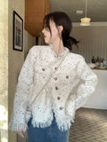 Small Fragrant Coat Women's Autumn 2025 New Design Color Wave Dot Esopus Loose High-End Feeling Long-Sleeved Top