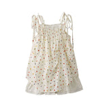 Summer New Sweet Color Dot Bow Tie With Loose Doll Sling Dress Short Dress Girl