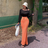 South Korea's Dongdae Gate Orange Fish Tail Half-Dress Eye-Catching Summer New Temperament Tight Body Slim Figure Sexy