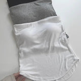 South Korea Spring And Summer With The Basic Solid Color Flat Neck With Chest Cushion Tight Bottom To The Chest Vest T-Shirt Girlins