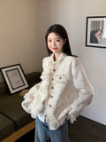 Small Fragrant Coat Women's Autumn 2025 New Design Color Wave Dot Esopus Loose High-End Feeling Long-Sleeved Top