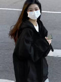 Ins Super Fire Jacket Women Autumn And Winter Oversize Hooded Thin Coat Korean Version Of The Loose Lazy Shirt Top