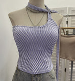Real Shot With Chest Cushion Lattice Irregular Hanging Neck Sling Vest Female Boaaaaaaaaaaaaaaaaaaaaaaaaaaaaaaaaaaaaaaaaaa