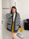 Standing Sweater Coat Women's Autumn And Winter Thicken 2025 New Design Feeling Lazy Loose Long-Sleeved Knitting Big Open Shirt