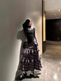 French Lattice Dress Dress Women's Autumn And Winter 2026 New Small Fragrant Style High-End Wearing Long Dress Set