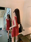 French Red V-Neck Sleeveless Vest Dress Women's Summer 2026 New High-End Small A-Word Dress