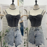 Real Beat With Chest Pad Adjustable Strap With Denim Vest Strap Strap Slings Bras