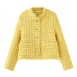BSK&TRAF Women's Clothing In The Autumn Of 2025 New French Fragrant Fashion With Coarse Spinning Flowers And Long-Sleeved Coat