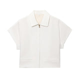 Summer New Women's Collar Short-Sleeved Short Coat Straight Trousers 8491053 8491054