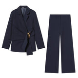 BSK&TRAF Women's Summer 2026 New Buckle-Dressed Suitge 9363590 Straight Trousers 9350590