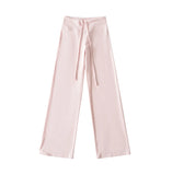 Hooded Yoga Zipper Coat Women 2026 Spring And Autumn New Solid Dress + Rope Straight Trousers Set