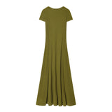 New Slim Thin Short Sleeve V-Neck Rib Dress 4174038