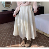 Autumn And Winter Korean Sweet Atmosphere Feeling Thin Plus Lace Half Dress Girl Plus Thick Cake Dress