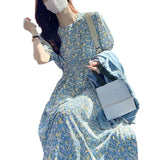 Small Fresh Bubble Sleeves Shredded Floral Dress Women's Summer 2026 New French First Love Gentle Style Temperament Long Dress