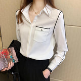 Spring 2025 New French-Style Clame Chiffon Shirt Female Long-Sleeved Shirt Temperament Professional Top Elegant