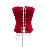 Real Shooting Tset Boa Tart Tset Tset Tsets With Anti-Slip Strip Design Hollow Outside Wearing Short Vest 2829