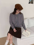 Sweet Bow Knot Hollow Casual Knitted Cardigan Girl New Galow Age Reduction Top