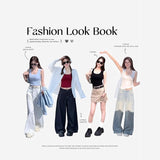 Blue Wide Shoulder Sling Vest Women With 2025 Summer New Outer Wear Side Cream Without Sleeves