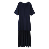 Spring New Two-Color Knitted Knitted Folding Skirt Dress