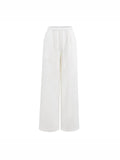 Flax Permeable Wide Leg Pants Women's Summer New Comfortable Straight Straight Solid Color Narrow Waist Rope Casual Pants