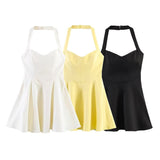 Spring New Hanging Neck Wide Swing Mini Dress 3152380