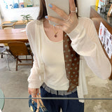 Wool V Collar Fruit Green Thin Skirt With Knitted Shirt Coat Women's Early Autumn 2025 New Long-Sleeved Top