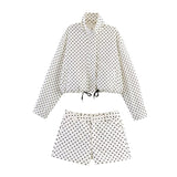 2026 New Summer Simple Wave Point Loose Coat + Body-Repair Shorts Set