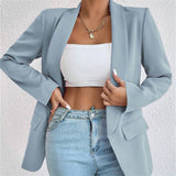Explosion Women's Casual Fashion Loose Solid Color Temperament Commuting Collar Jacket Suit Spring And Autumn Coat