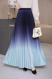 2025 New High-End Women's Dress Gradient Half-Dress Skirt Women's Long Dress High Waist Lengthened Version Of The 100-Folded Skirt