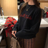 Korean Languid Wind Round Collar Collar Sweater Women 2025 New Autumn And Winter Loose Thin Knitted Shirt Top