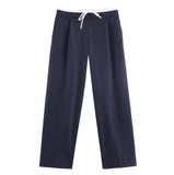 Autumn 2025 New Women's Fashion Casual Street Double Waist Wide Leg Pants 1608225