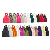 2025 Spring And Summer New Female Fashion Sexy Hot Babes Silk Shading Texture Hanging Neck Top 3203317