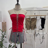 Slippery Strap Bra Strap With Anti-Slip Strip Micro-Waist With Short Top 8137
