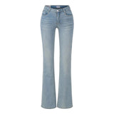Pure Hottie With A Rich Cushion Micro-Tipped Casual Jeans Autumn New Slimming Hottie Horn Trousers