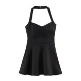 Spring New Hanging Neck Wide Swing Mini Dress 3152380